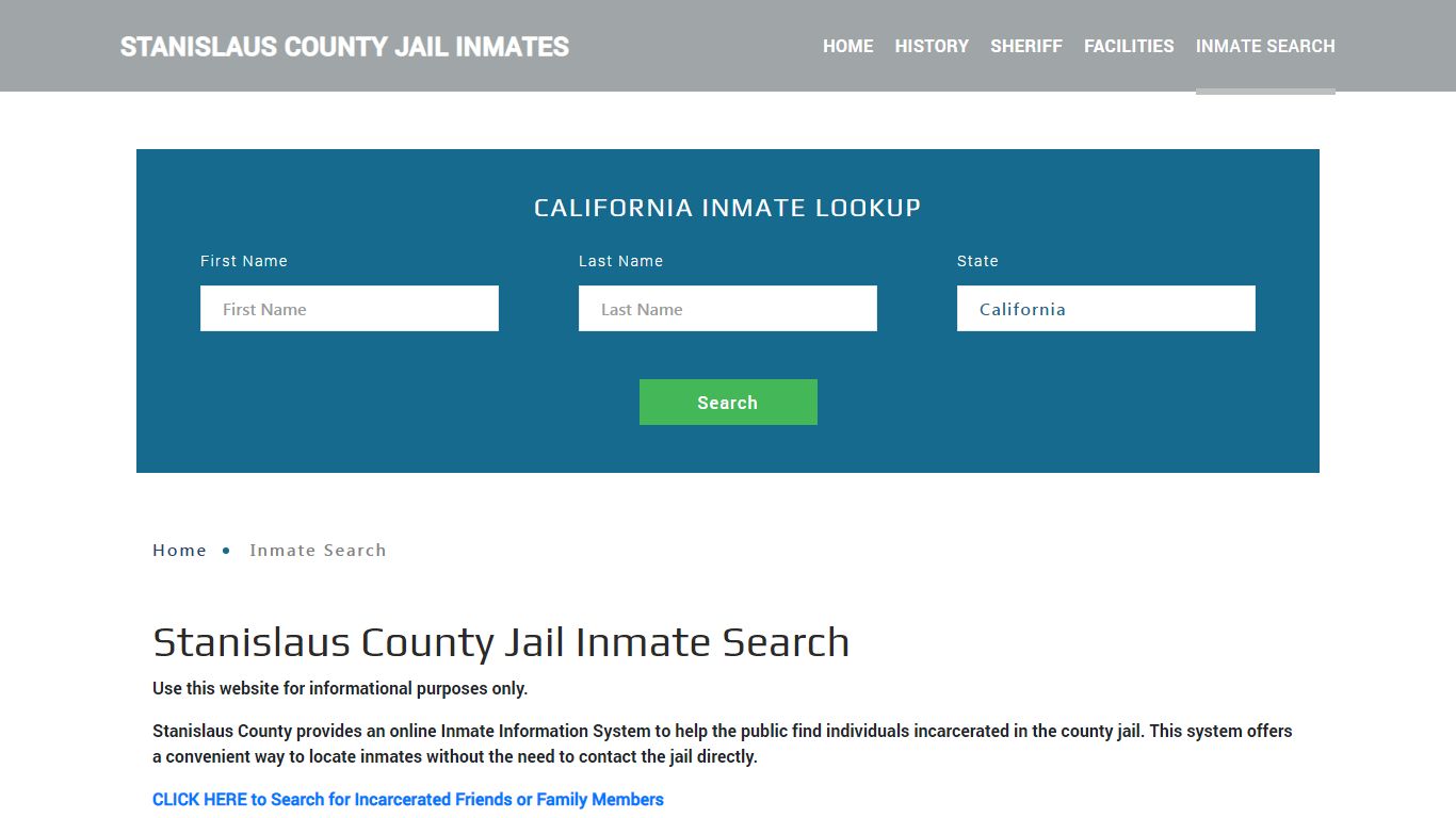 Stanislaus County, CA Detainee Lookup